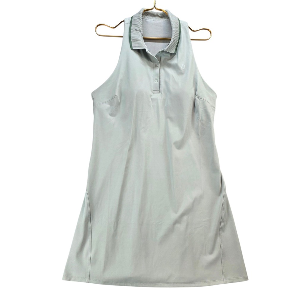 Lululemon Lightweight Sleeveless Polo Tennis Dress Size 14 Athleisure Jade‎ Grey